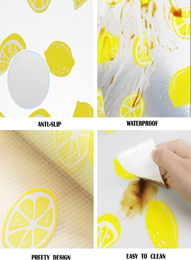 SKYTONE Kitchen Shelf Liner Anti Slip Mat EVA Food Grade Multipurpose Washable Sheet for Fridge, Shelf Liner, Table, Kitchen Drawer Mat (Lemon, 45 X 300 CM) - Image 2